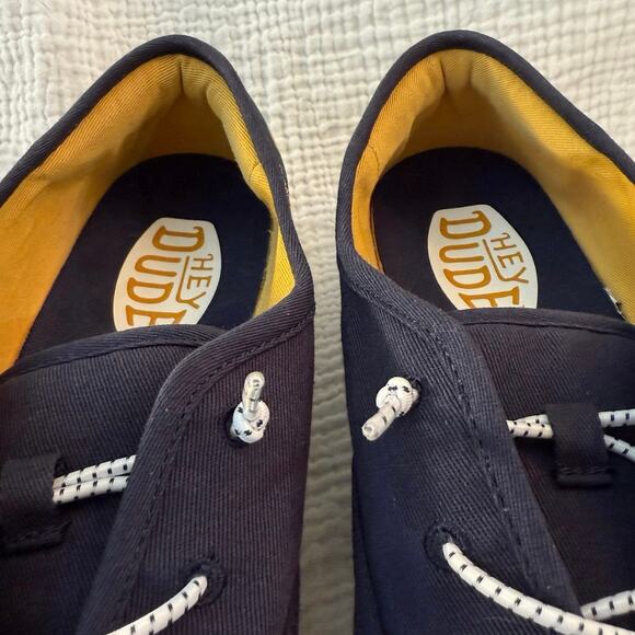 Hey Dude Conway Desert Men Size 13 Navy Sneaker Slip On Lightweight Canvas - Picture 8 of 11